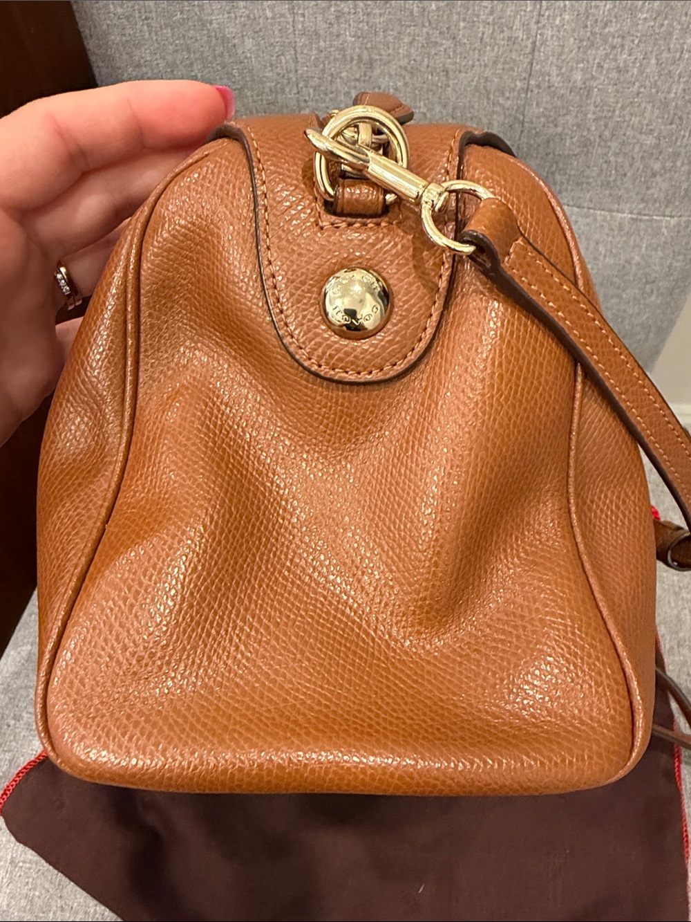 Coach Bennett Tan Leather mini Satchel Bag crossbody saddle brown - Picture 10 of 16